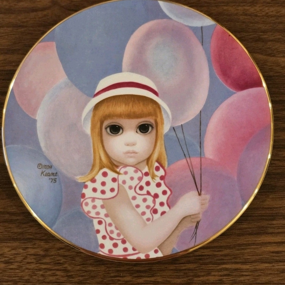 Margaret Keane Vintage Big Eyed Girl "The Balloon Girl" Plate 1976